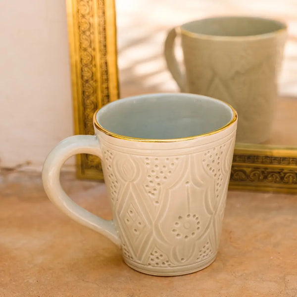 Imprinted Gold Rimmed Moroccan Mug