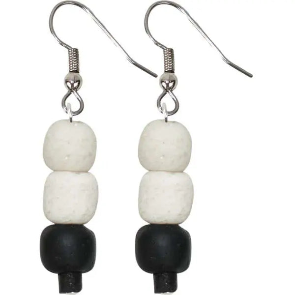 Color Block Pearls Recycled Glass Earrings