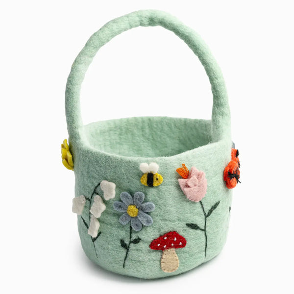 Felt Easter Basket Floral Global Goods Partners