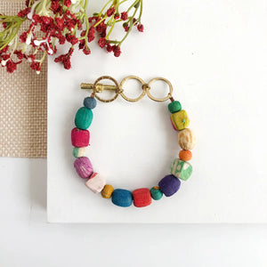 Kantha Shapes Toggle Bracelet Regular WorldFinds   