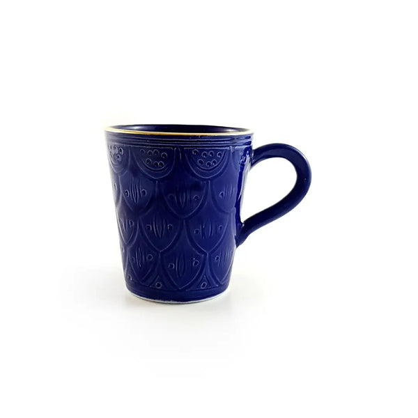 Imprinted Gold Rimmed Moroccan Mug  Chabi Chic Majorelle Blue  