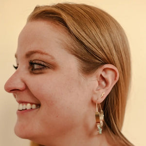 Squiggle Stud Earrings Brass Fair Anita   