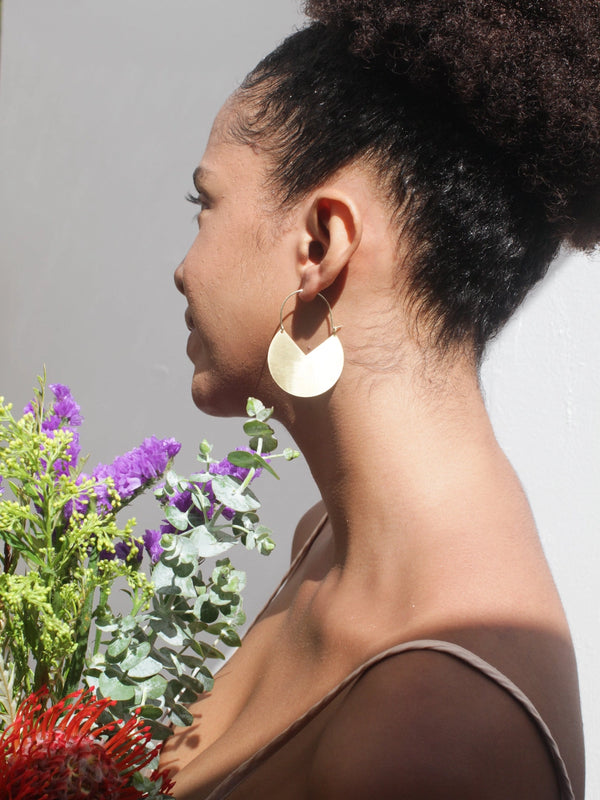 Matte Gold Pacman Earrings Rover & Kin