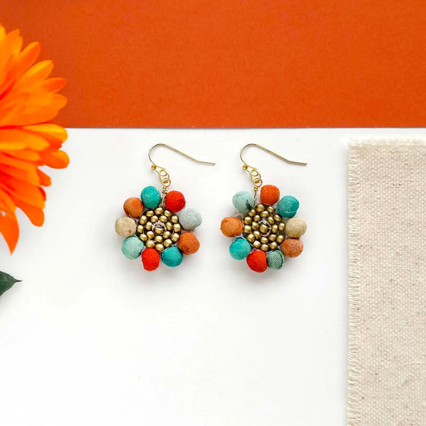 Kantha Capri Sunflower Earring WorldFinds
