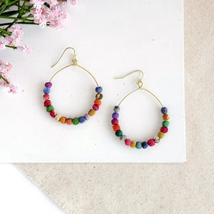Kantha Milieu Demi Hoop Earrings  WorldFinds   