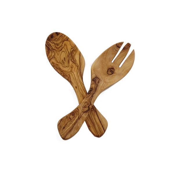 9" Olive Wood Salad Servers Sobremesa