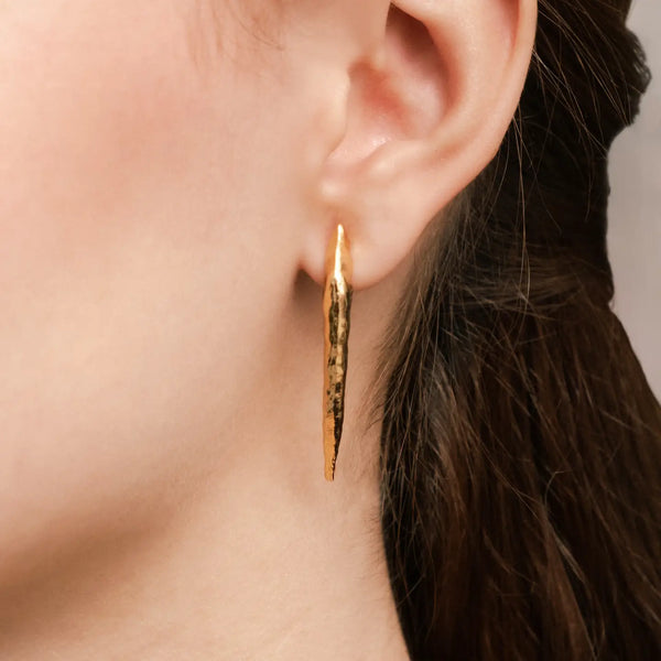 Gold Tribal Horn Earrings Mayana
