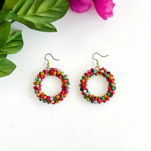 Wreathed Kantha Earrings Regular WorldFinds   