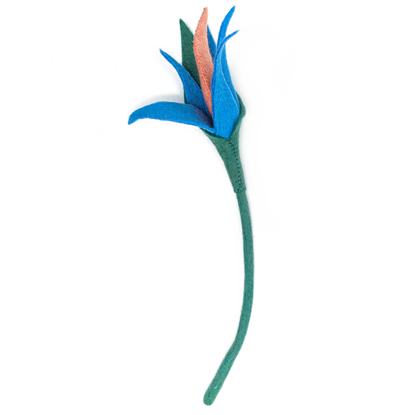 Felt Birds of Paradise Flower White Global Goods Partners Royal Blue  