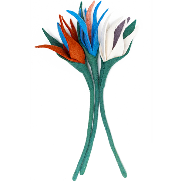 Felt Birds of Paradise Flower White Global Goods Partners   