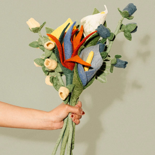 Felt Birds of Paradise Flower White Global Goods Partners   