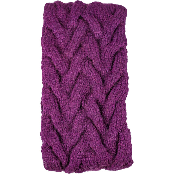 Cable Ear Warmer Andes Gifts Purple