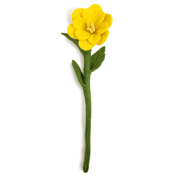 Felt Camellia Flower Yellow Global Goods Partners Yellow  