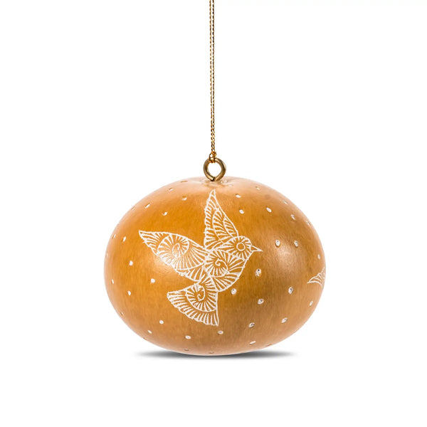 Dove Mini Gourd Ornament Green Lucuma Gold