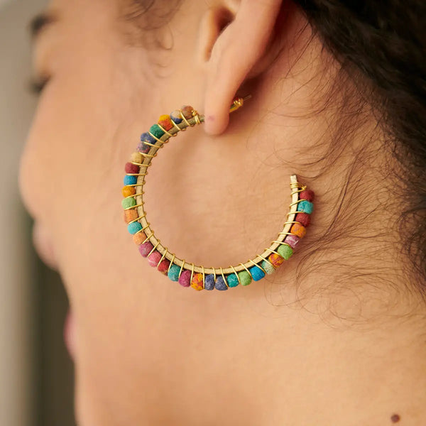 Kantha Milieu Classic Hoop Earrings