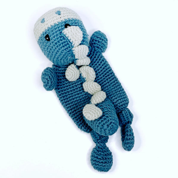 Dinosaur Comforter Petrol Blue Pebble   