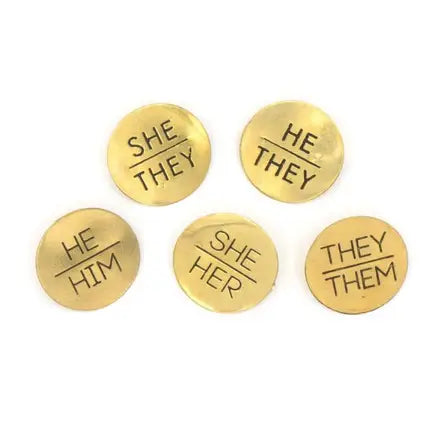 Pronoun Brass Pin They/Them Fair Anita   