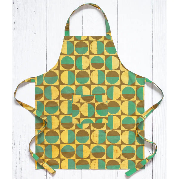 Reversible Apron Global Mamas Mod Circles Brown