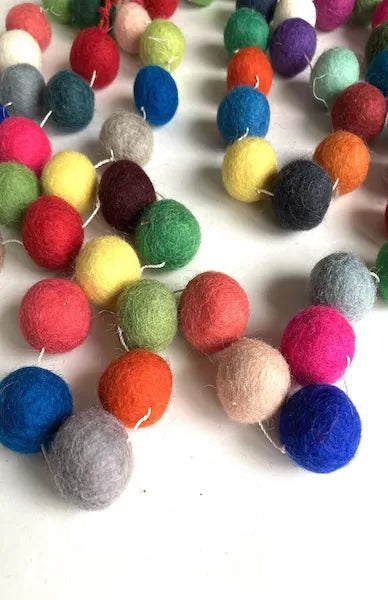 Felt Ball Garland  Ganesh Himal Trading Colorful  