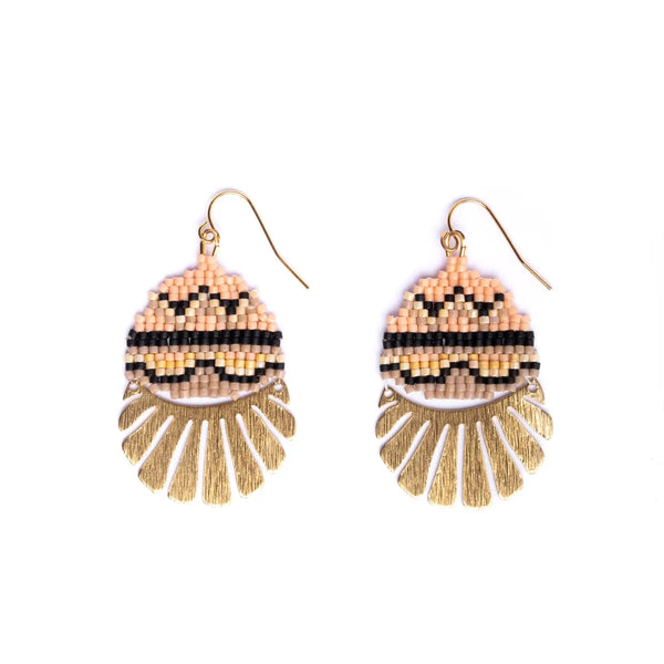 Beaded Sante Fe Drop Earring Mayana Peach/Beige