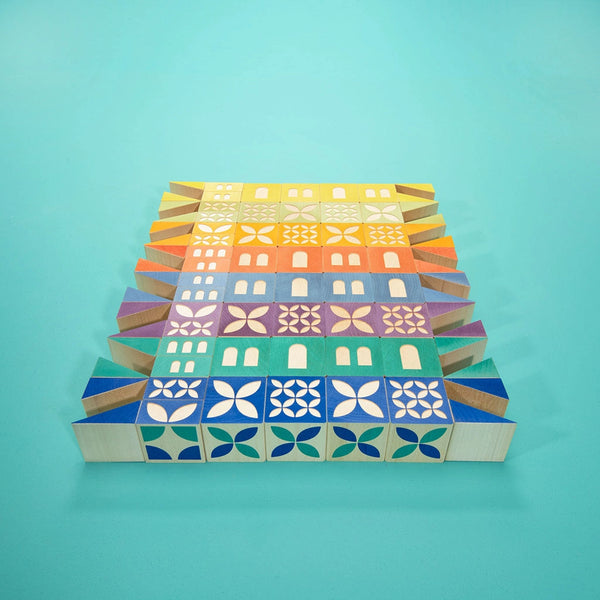 Gosling Square Wooden Block Village Regular Uncle Goose   