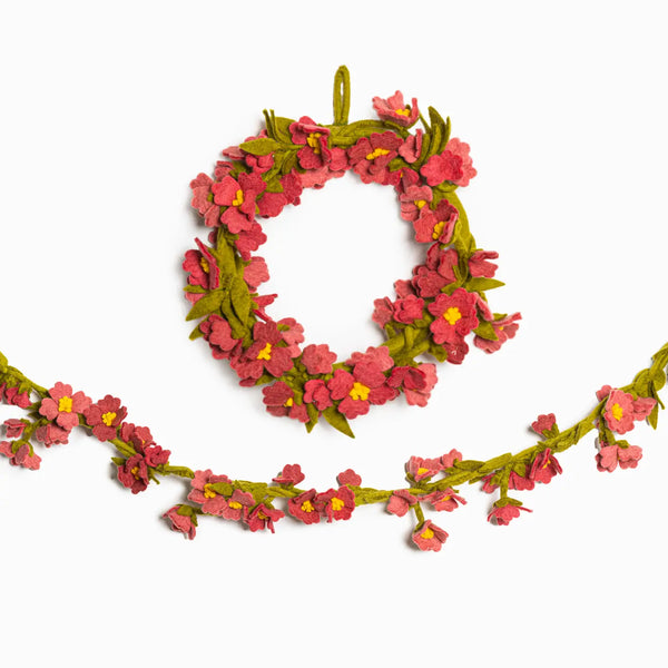 Felt Cherry Blossom Garland Global Goods Partners