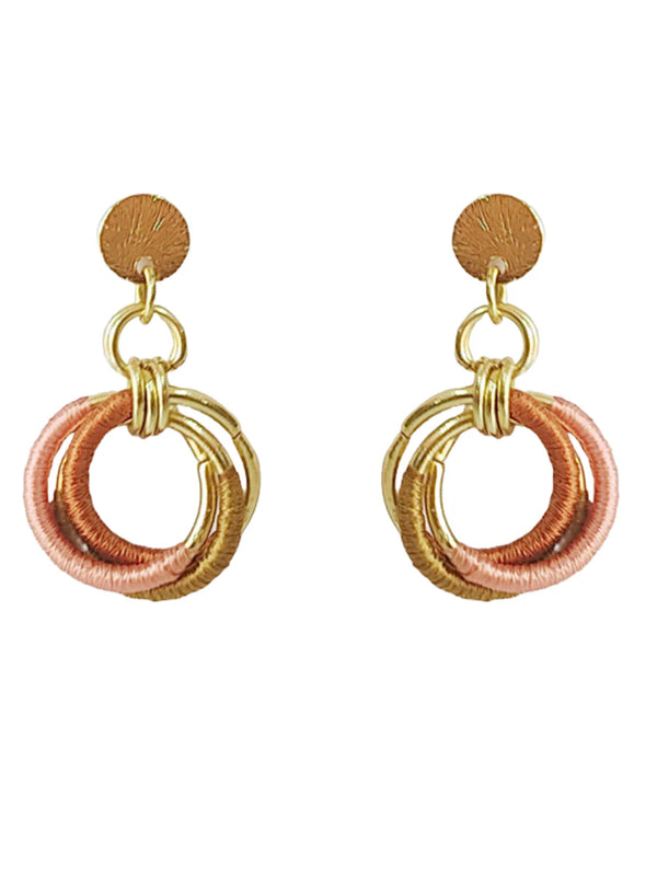 Thread Wrapped Helix Earring  Fair Anita Pinks  