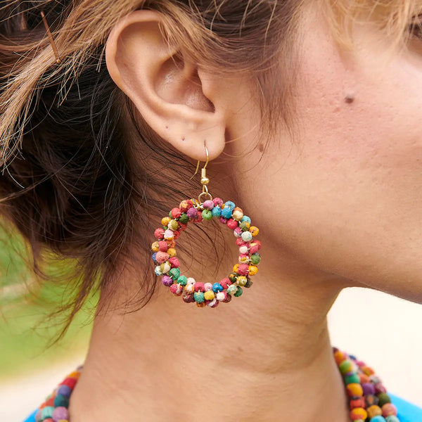Wreathed Kantha Earrings