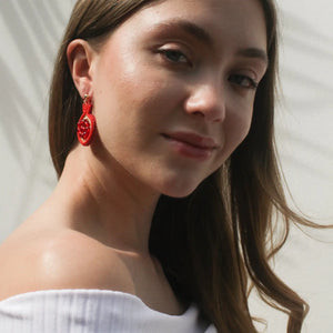 Pomegranate Beaded Earrings  Rover & Kin   