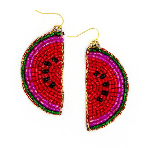 Beaded Fruit Earring Fair Anita Watermelon