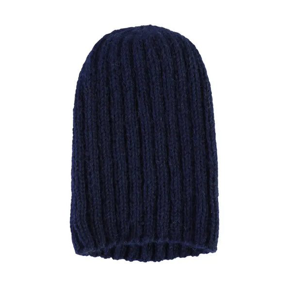 Handknit Alpaca Pampa Cap Plum Awamaki Navy  