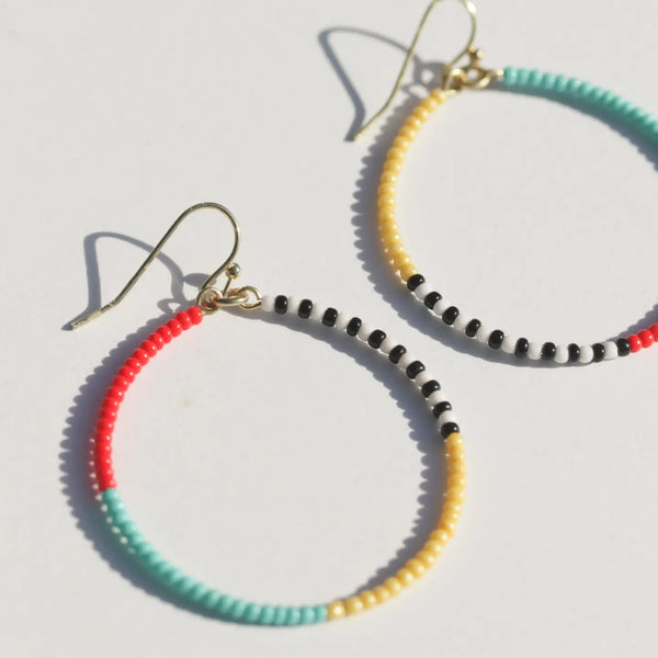 Color Pop Beaded Hoop Earring  Rover & Kin   