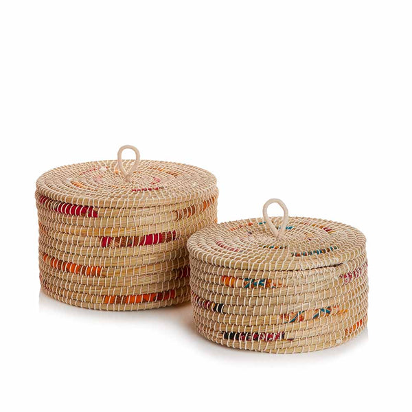 Round Chindi Stripe Basket  SERRV   
