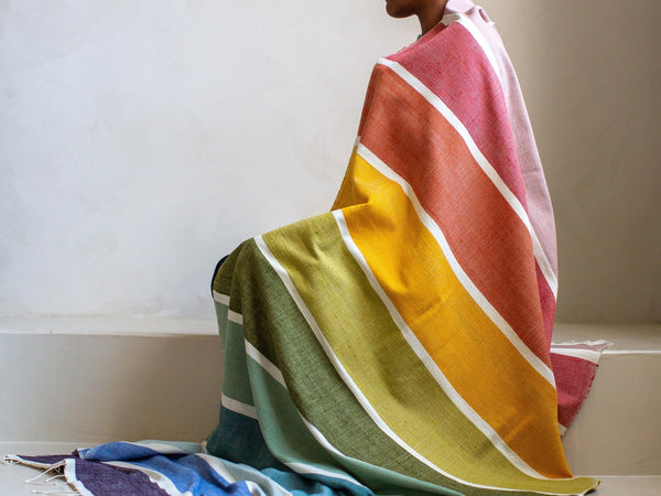 Kalam Handwoven Ethiopian Cotton Beach Towel Sabahar
