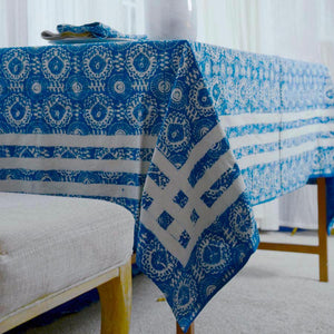 Block Printed Cotton Table Cloth 80
