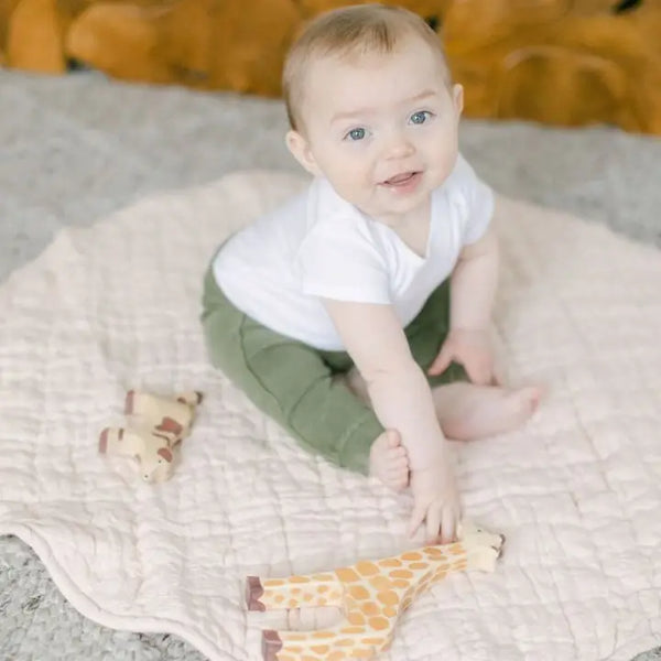 Hand Quilted Linen Playmat Creative Women Blush