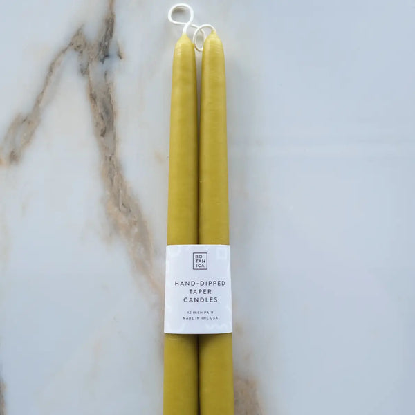 Hand Dipped Taper Pair Botanica Chartreuse