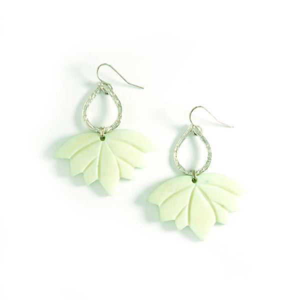 Lotus Drop Bone Earrings Bone Fair Anita Silver  