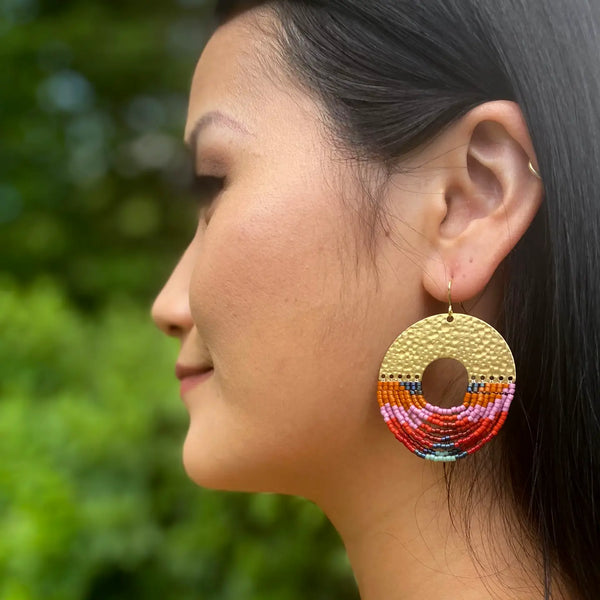 Beaded Organic Circular Earring Mayana