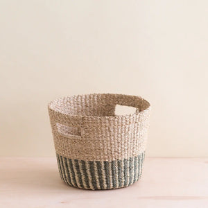 Grey And Natural Tapered Basket  Likha   