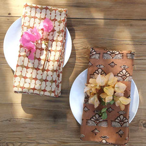 Blockprint Indian Cloth Napkins  Ichcha   