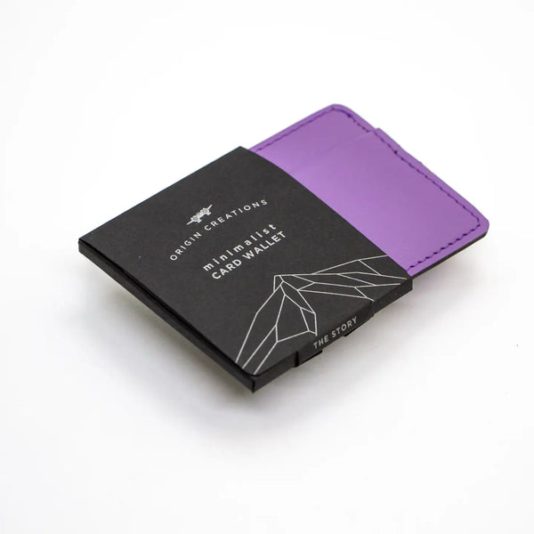 Minimalist Leather Card Wallet  Twin Engine Purple  
