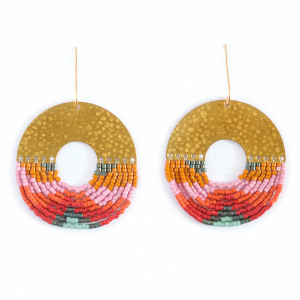 Beaded Organic Circular Earring Mayana Lilac