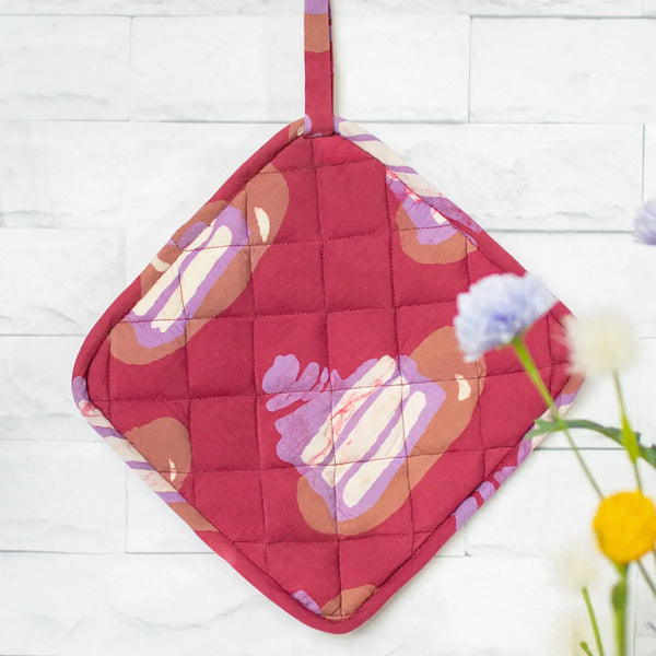 Organic Batik Pot Holder Saraha Mustard Global Mamas Cakes Melon