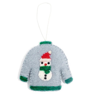Cozy Winter Ornaments  Global Goods Partners Blue Sweater  