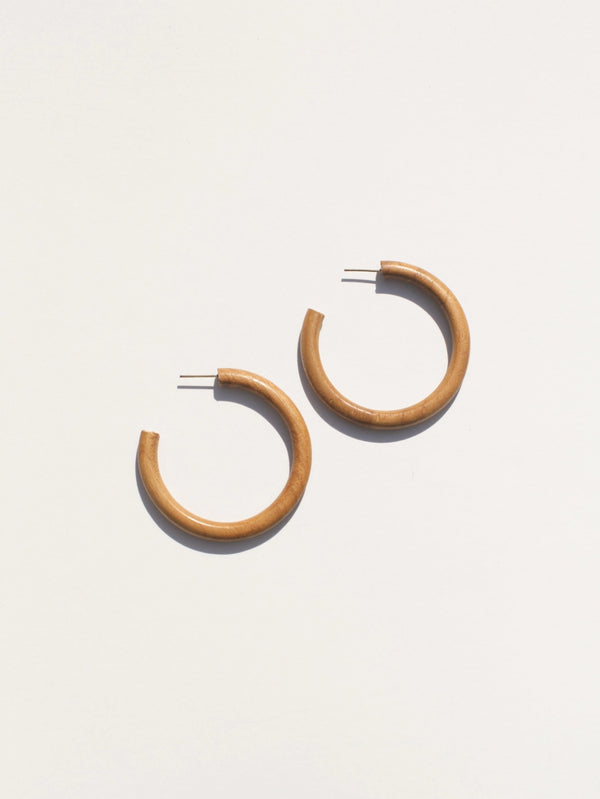 Wood Essential Hoop Earrings