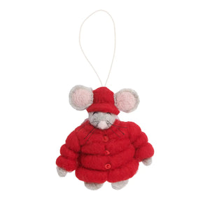 Puffer Coat Mouse Ornament Global Goods Partners