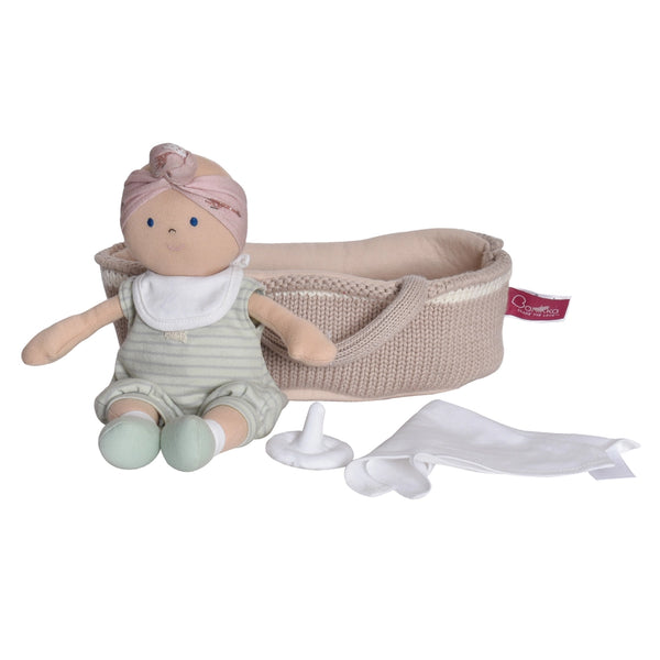 Baby Remi Organic Soft Doll With Carry Cot