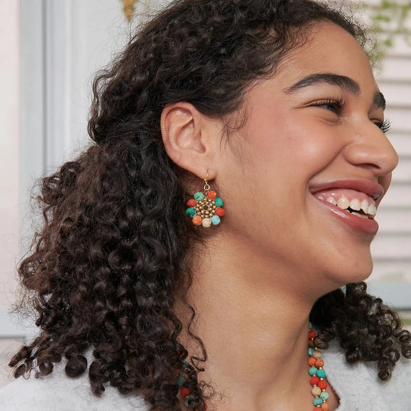Kantha Capri Sunflower Earring WorldFinds