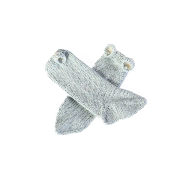 Muku Handknit Llama Baby Leg Warmers Forest Awamaki Sky Blue  